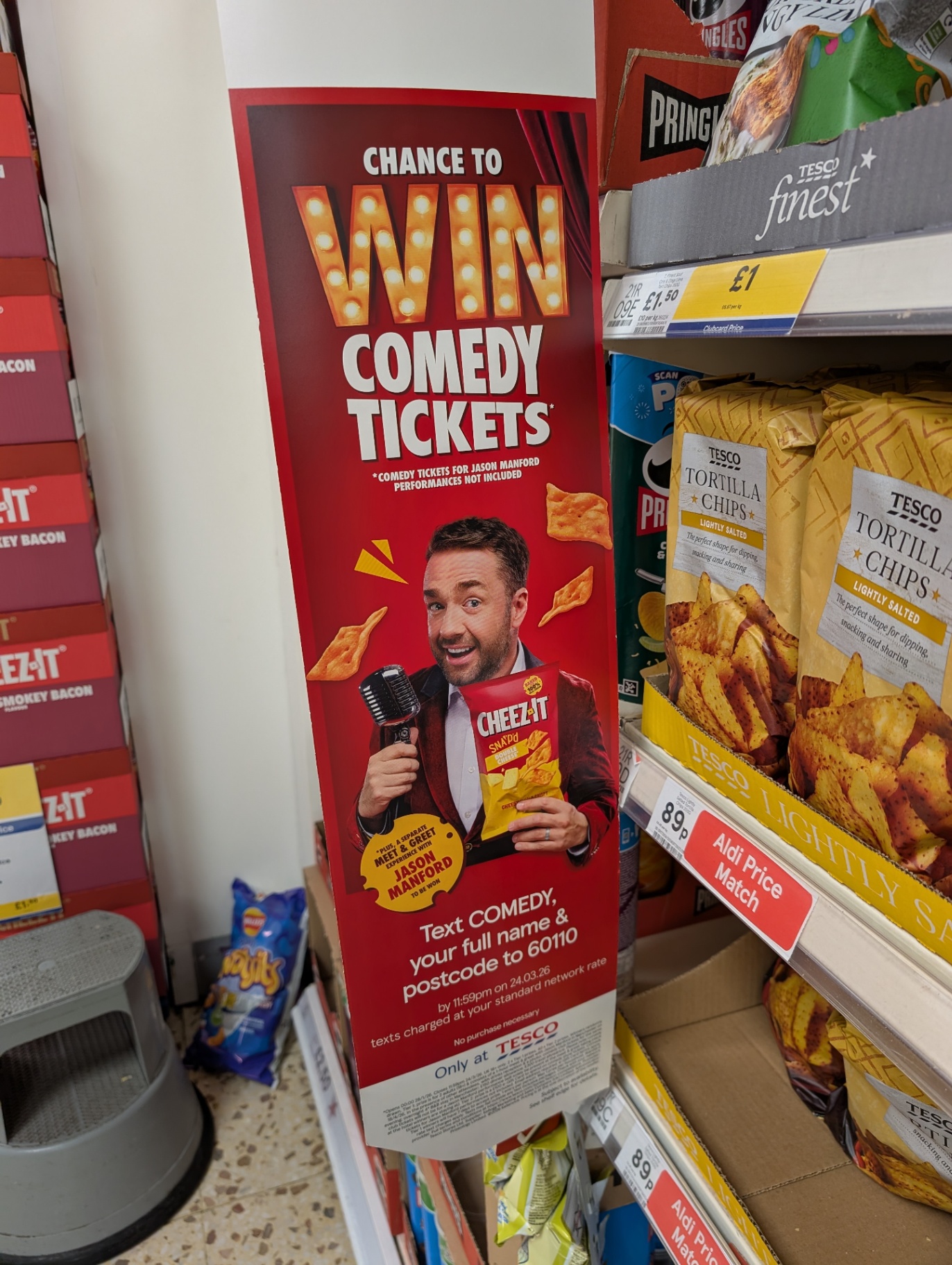 Win comedy tickets promotion with Tesco
